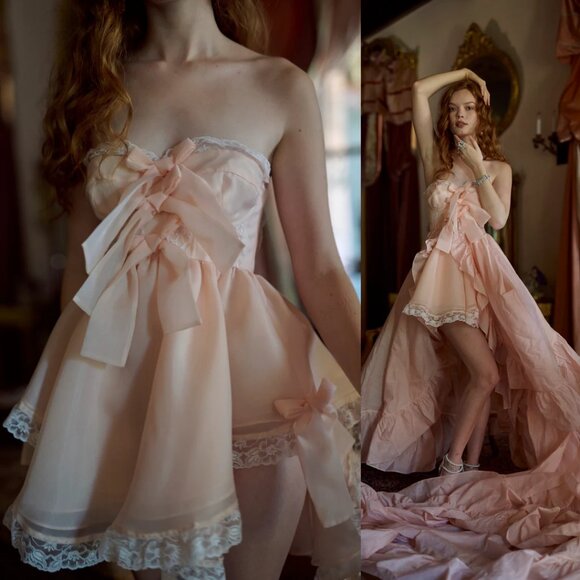 Selkie Pumpkin Froth Cake Shop Asymmetrical Mini Dress NWT - Picture 4 of 10